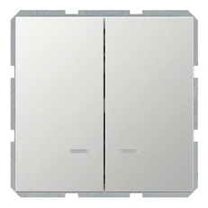 Изображение Выключатель 2-клавишный с подсветкой Jasmart серия FD, алюминий