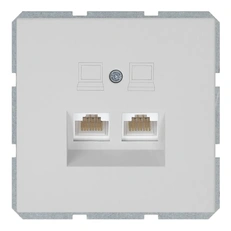 Изображение Двойная компьютерная розетка RJ-45 Cat.6 Jasmart серия FD, матовый тауп (soft touch)