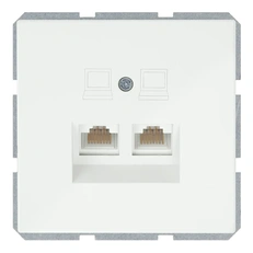 Изображение Двойная компьютерная розетка RJ-45 Cat.6 Jasmart серия FD, сахара
